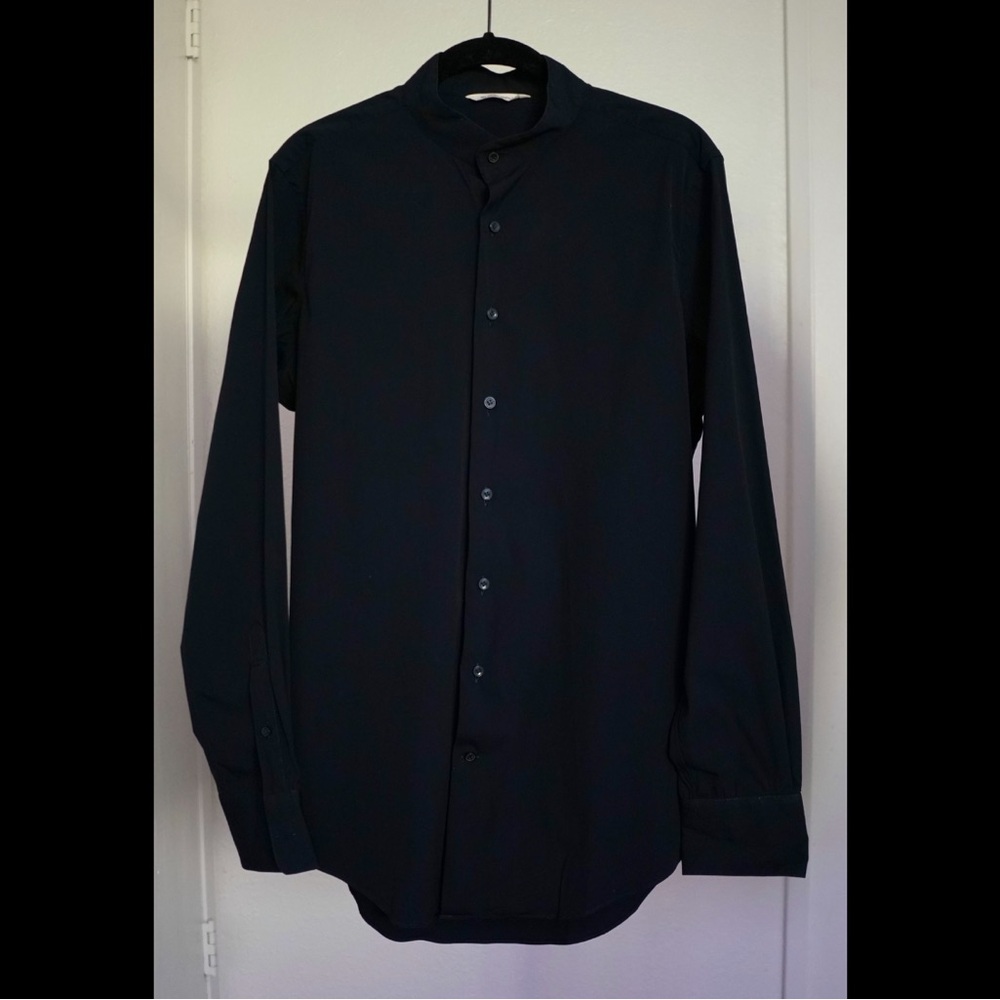 Suitsupply Mandarin-Collar Navy Shirt
